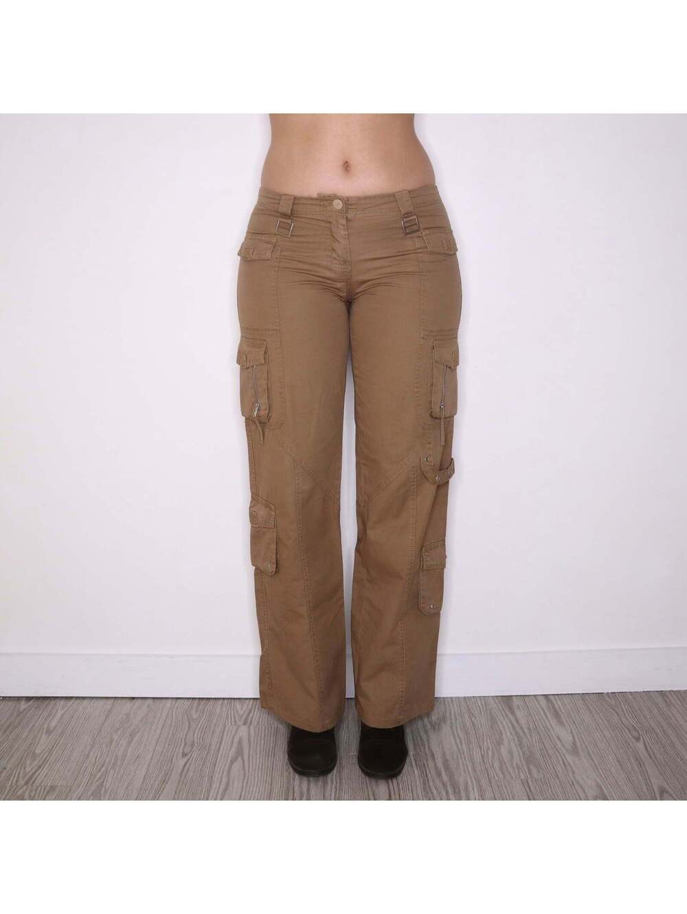 Y2K Brown Cotton Cargo Pants (M)